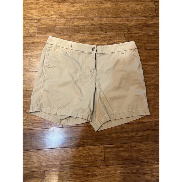 J. Crew Women's 5" Stretch Chino Khaki Tailored Shorts Pockets Size 14 EUC - Picture 8 of 8